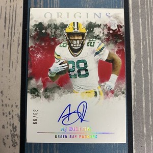 2020 Panini Origins ROOKIE Red *On Card* Autograph AJ DILLON 19/99 RA-AJ RC