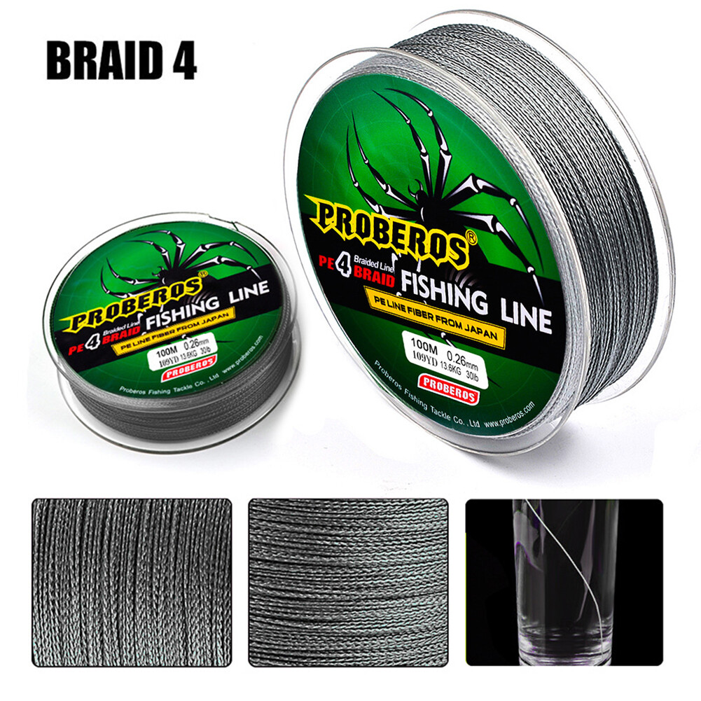 4 Strands PE Braided Line 100m Multifilament Lure Fishing Lines (0.8