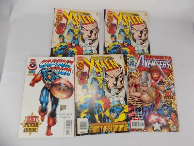 Lot f 5 THE AVENGERS X-MEN CAPTION AMERICA MARVEL COMICS BOOKS - 1996 1st