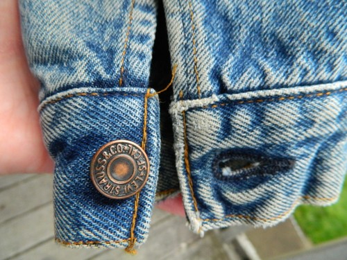 Levis Jacket Blanket Lined Blue Jean Coat Denim Trucker 42 USA Vintage 80s - Picture 9 of 24