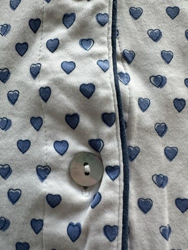 Roller Rabbit Pajama PJ Set~Short Sleeve Blue Hearts~Cotton~Shorts Shirt~Med~EUC - Picture 5 of 8