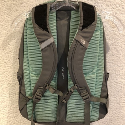 The North Face Jester Backpack Flex Vent Gray Green Hiking School - Picture 8 of 15