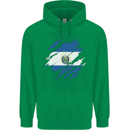 Torn Salvador Flag Salvadoran Day Football Childrens Kids Hoodie - Picture 12 of 88