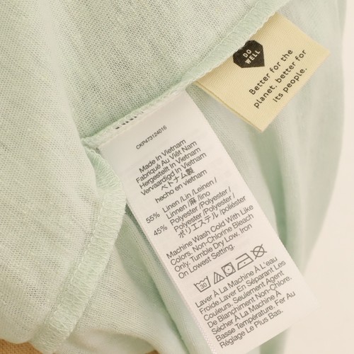 MADEWELL Contrast Bib Crop Tee M Iced Mint Green Crew Short Sleeve NWT B77 - Picture 5 of 6
