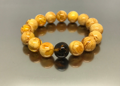 Bernstein Armband gepresst rund echt baltischer Bernstein Marmor Perlen Schmuck 14g 18626 - Bild 11 von 16