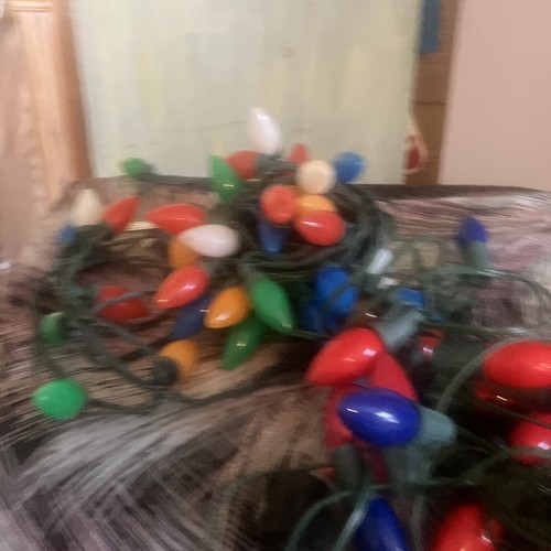 2 Strands Of Vintage Christmas Lights C-9, C-7 Gd Con All Work. 25 And 50 Colors