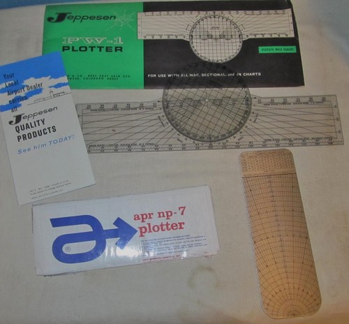 Vintage Flight Computer Lot JEPPESEN PW-1 & APR NP-7 Plotters J0052 - Picture 1 of 9
