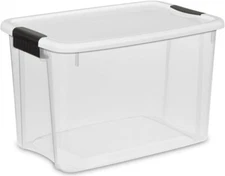 Sterilite 30 Qt Ultra Latch Box Stackable Storage Bin with Latching Lid 12-Pack