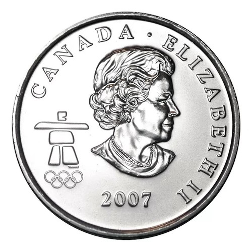 2007 CANADA 25 CENTS OLYMPIC ICE HOCKEY BRILLIANT UNCIRCULATED QUARTER COIN - Picture 2 of 2