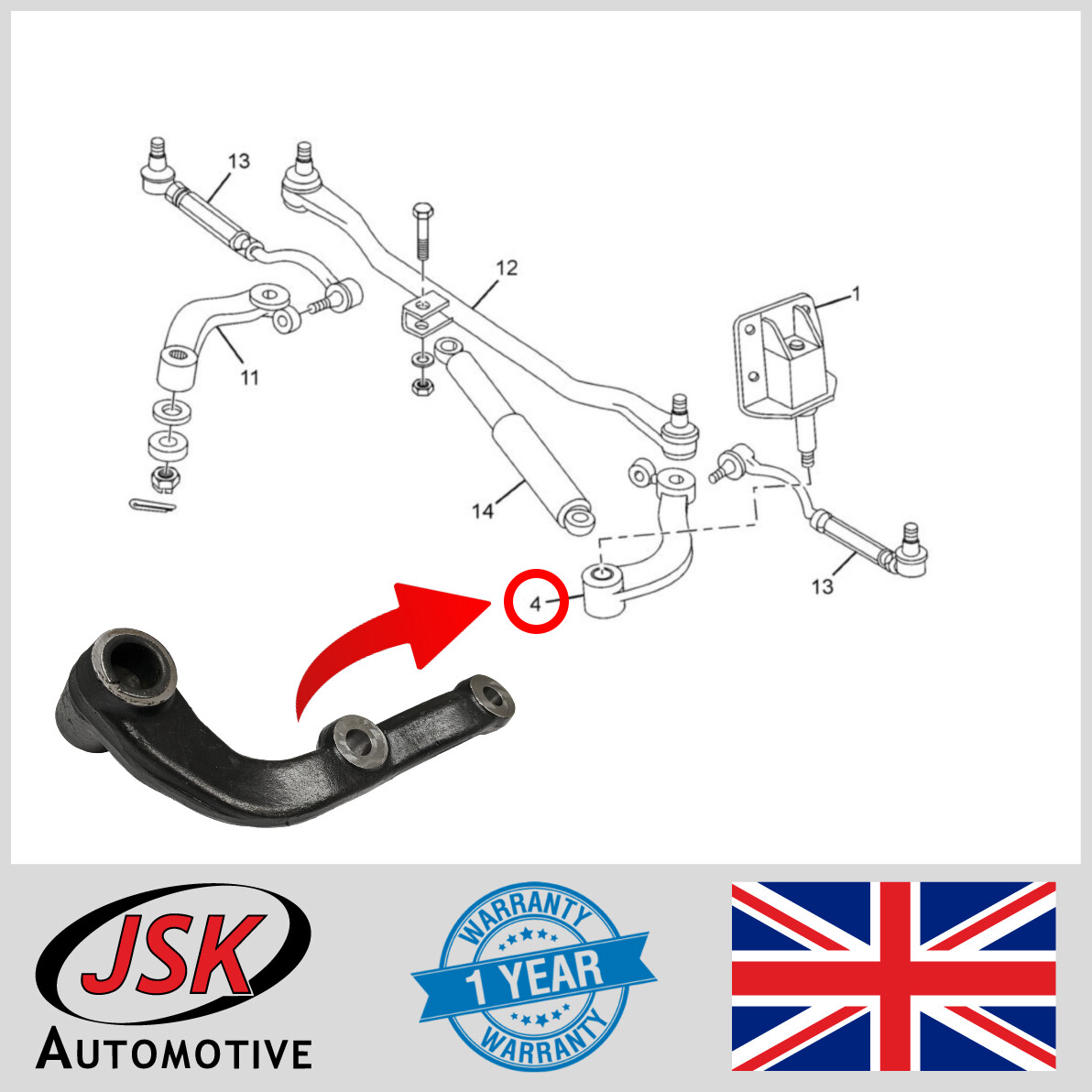 LHD Idler Arm with Bush Assembly for TATA Xenon XT 2.2 4x4