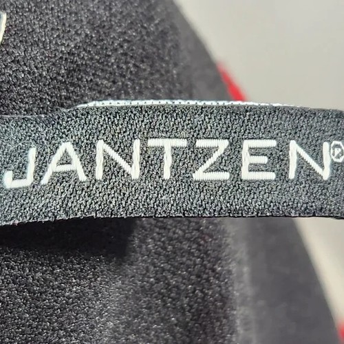 Jantzen Red Strapless Ruched Sides Tie Back Skirted One Piece Swim Suit Medium - Picture 6 of 7