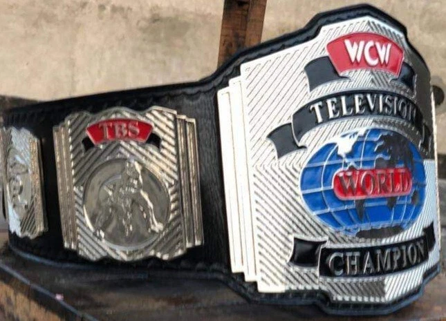 WCW Campeonato Mundial de Televisión Cinturón Adulto Placas de Zinc 4mm Espesor Grabado Profundo Foto 3 de 4