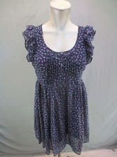 FOREVER 21 Size S Womens Multicolor Round Neck Ruffle Pleated Short Dress 855