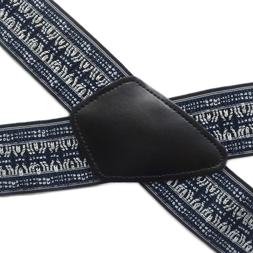 Men's 50mm Wide Suspenders Heavy Duty Elastic Leather Clip On Braces Trousers - Picture 30 of 52