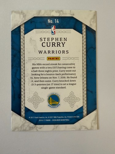 Stephen Curry 2016-17 Panini Excalibur Run The Gauntlet #14 - Bild 2 von 2