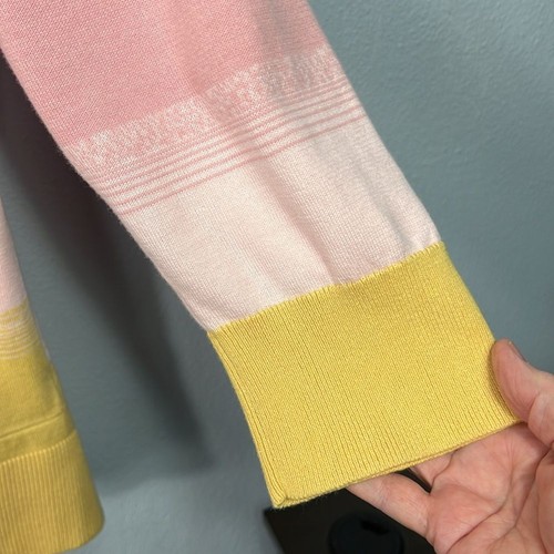 Lands’ End Pastel Stripe Open Front Long Cardigan 3X 24W-26W - Afbeelding 3 van 8