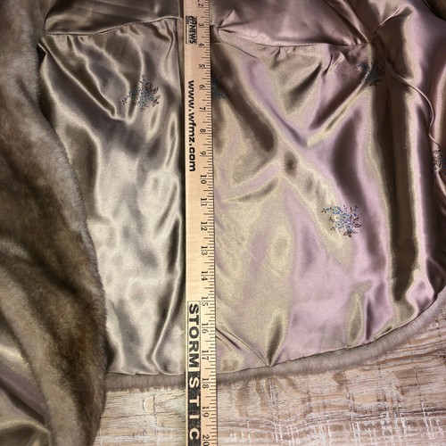 Regina Glenmar By Glendit Faux Fur Stole Shaw USA Light Brown Satin Lined Stain - Picture 10 of 10
