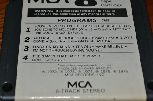 Conway Twitty 1976 Greatest Hits Vol II 8-Track Tape NM It's Only Make Believe - Picture 3 of 4