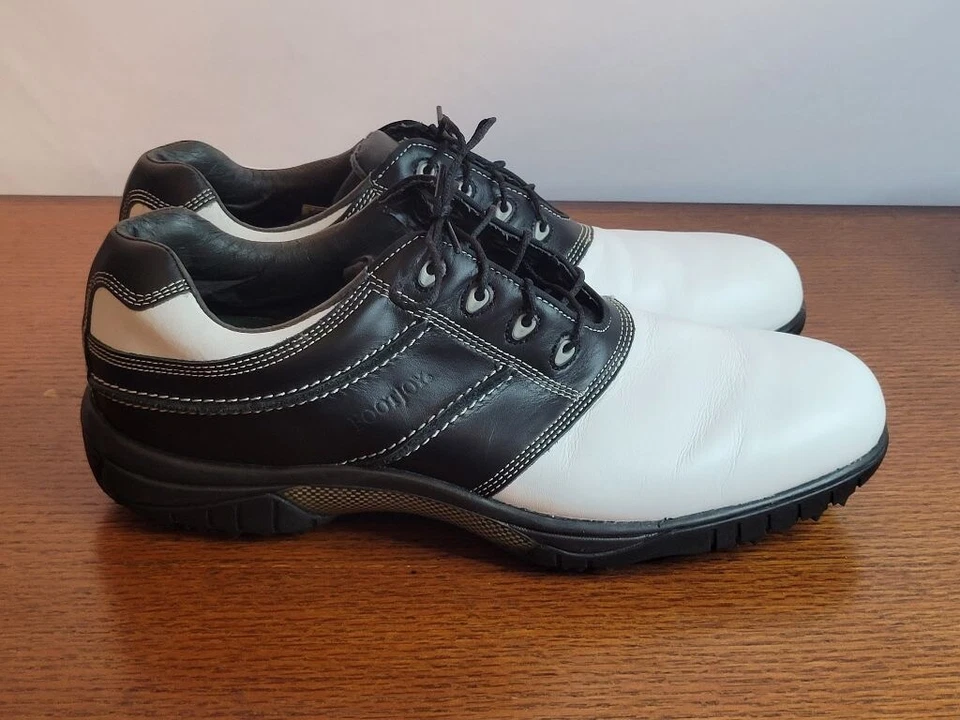 Zapatos de golf FootJoy para hombre blancos negros talla 11 1/2 Foto 3 de 4