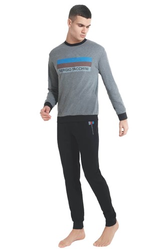 Pigiama SERGIO TACCHINI cotone caldo UOMO manica lunga premium tuta INVERNALE - Afbeelding 7 van 15
