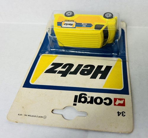 Vintage Diecast Corgi Hertz Van Toy Great Britain #34 The Mettoy Co. Yellow - Picture 11 of 15