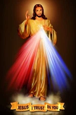 Catholic print picture DIVINE MERCY  8" x 10" ready to be framed * Protection