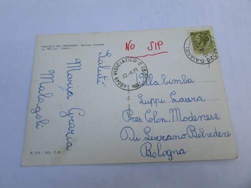 PAVULLO NEL FRIGNANO modena CENTRO viaggiata 1971 TIMBRO VIDICIATICO - Picture 2 of 2