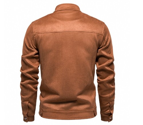 Neu Frühling Mode Retro Herren lässig schmal einfarbig Wildleder Cardigan Jacke - Bild 17 von 42