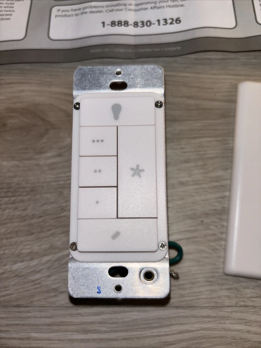 Hunter 99120 Universal Ceiling Fan Light Wall Mount Remote Shelly