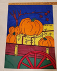 Outdoor Garden Stitch DS Flag 28x40 - Fall Thanksgiving Pumpkins Hayride Rustic