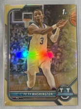 2021-22 Bowman University - Gold Refractor #22 TyTy Washington Jr. /50 (RC)