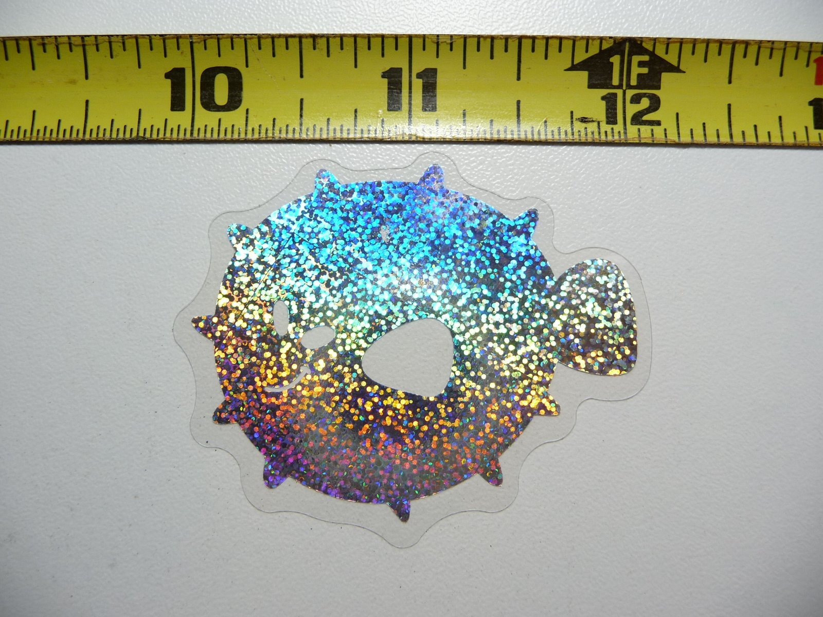 HOLOGRAPHIC PUFFER FISH STICKER DECAL OCEAN SEA LIFE SPARKLE