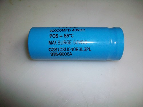 MALLORY 10,000 MFD., 40 V. Dc. ALUMINUM CAN CAPACITOR TYPE CGS - Picture 2 of 3