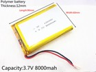 1pcs New Battery 8000mAh 3.7V lipo Polymer with smart bluetooth LED 126090
