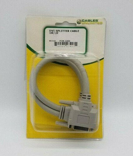 Cables Unlimited DVI-D Video Splitter 1 Male to 2 Female 6 Inches PCM-2260 – NEW - Picture 1 of 3