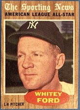 1962 Topps #475 Whitey Ford All Star HOF