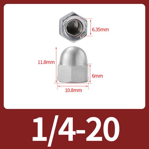 UNC Dome Nuts A2 Stainless Steel Hex Acorn 6#, 8#, 10# 1/4" 5/16" 3/8" 1/2" UNC - Picture 18 of 21