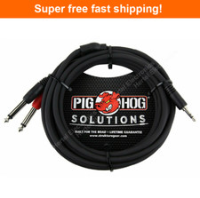 Pig Hog PB-S3410 10ft Male Stereo Breakout Cable, 3.5mm to Dual 1/4" Mini 1/8
