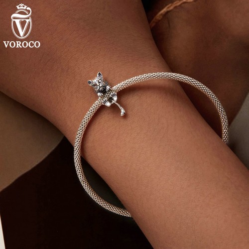 Ciondolo Perline Voroco Donna Argento Sterling 925 Vivido e Bello Adattamento Bracciale Regali - Foto 2 di 12