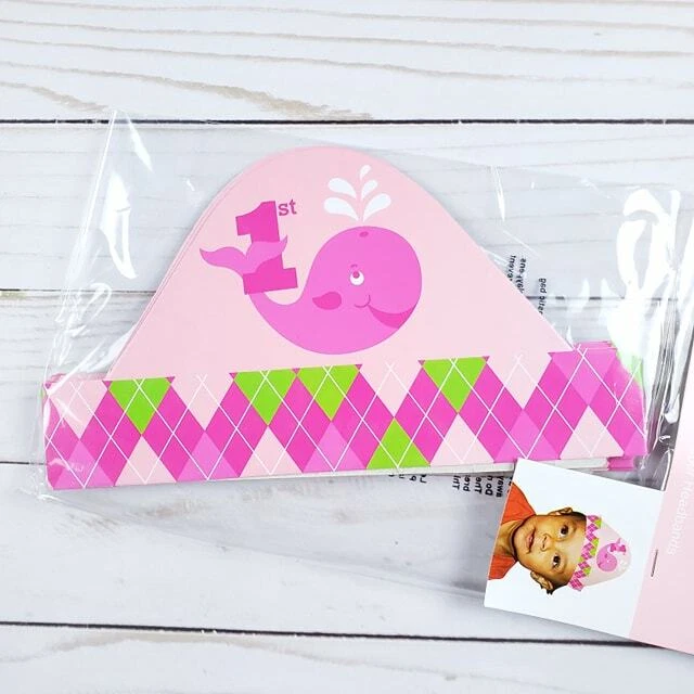 PACK OF 3 FIRST BIRTHDAY OCEAN PREPPY GIRL PARTY HEADBANDS, 24-Count TOTAL  - Image 3 of 4