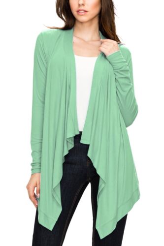 Women's Basic Draped Long Sleeve Open Front Knit Cardigan - Picture 67 of 126