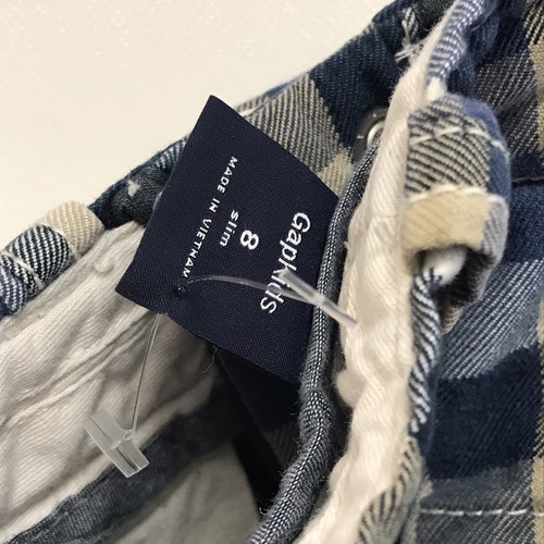 Gap Kids Boys Short Shorts Plaid Checkers Blue White Chino Size 8 - Picture 4 of 4