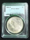1884 O MORGAN SILVER DOLLAR PCGS MS64