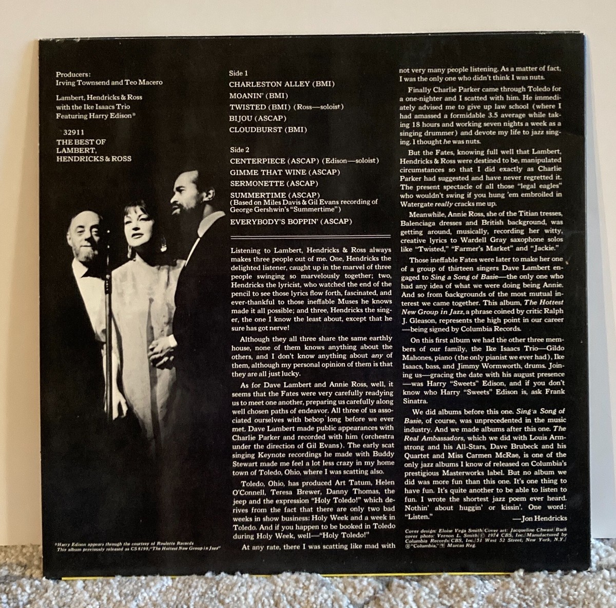 The Best Of Lambert, Hendricks & Ross 1974 Columbia PC 32911 The Best Of Lambert, Hendricks & Ross 1974 Columbia PC 32911