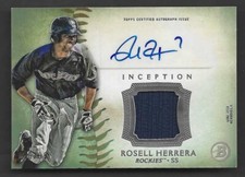 2015 BOWMAN INCEPTION ROSELL HERRERA AUTO JERSEY ROOKIE RC #46/99 Rockies