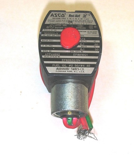 ASCO RED-HAT 1/4" FUEL OIL SOLENOID VALVE  CAT. NO. EF8262G13V NOS 120V 60Hz  - Picture 1 of 2