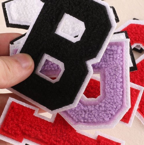 Large Black 8CM Towel embroidery A-Z Alphabet Letter Iron On Patch Craft - Picture 6 of 6