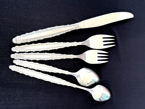 Rare Vintage Oneida Community Royal Lace Silverplate Flatware Lot of 61 Pcs 1973 - Picture 11 of 14