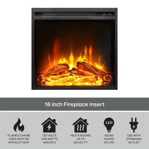 NEW Mainstays Fireplace TV Stand, for TVs up to 55", Black Oak - Picture 12 of 12