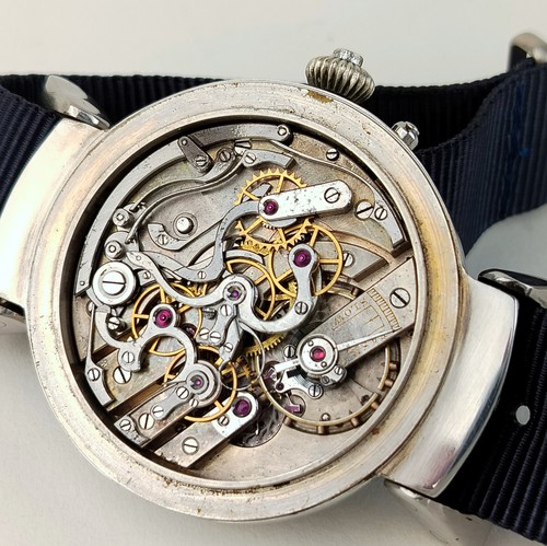 EXTRA BIG PATEK PHILIPPE CHRONOGRAPH MEN'S WATCH 46mmØ ALL STAINLESS STEEL CASE - Picture 20 of 21